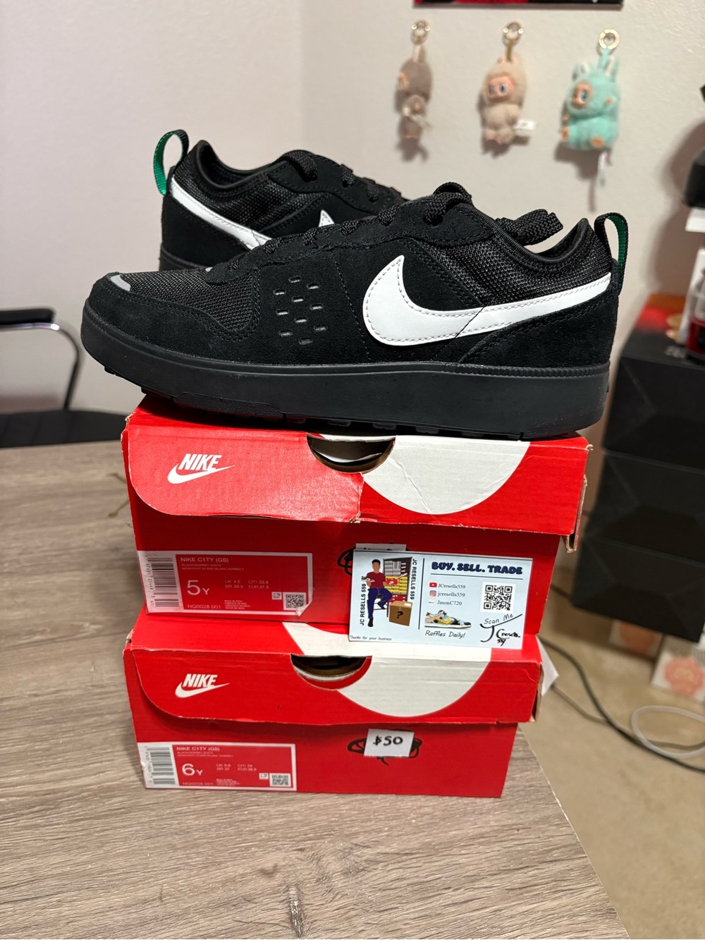 Size 5Y / 6.5W - Nike C1TY Black Summit White